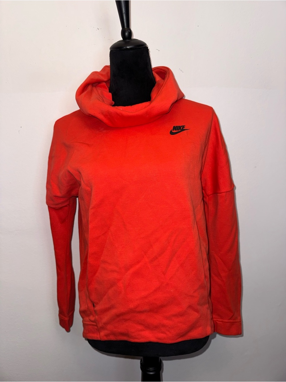 Nike Orange-Red Funnel Neck Pullover
